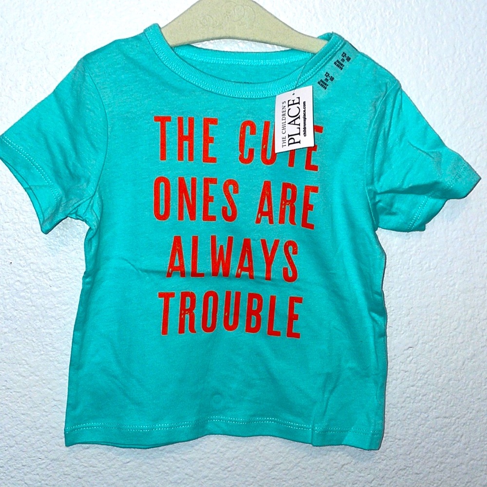 Brand New Children’s Place 12-18 Month Turquoise Print Tshirt Cotton